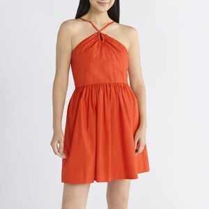 Free Assembly Women's Halter Fit and Flare Mini Dress Size XS Bright Red Tomato
